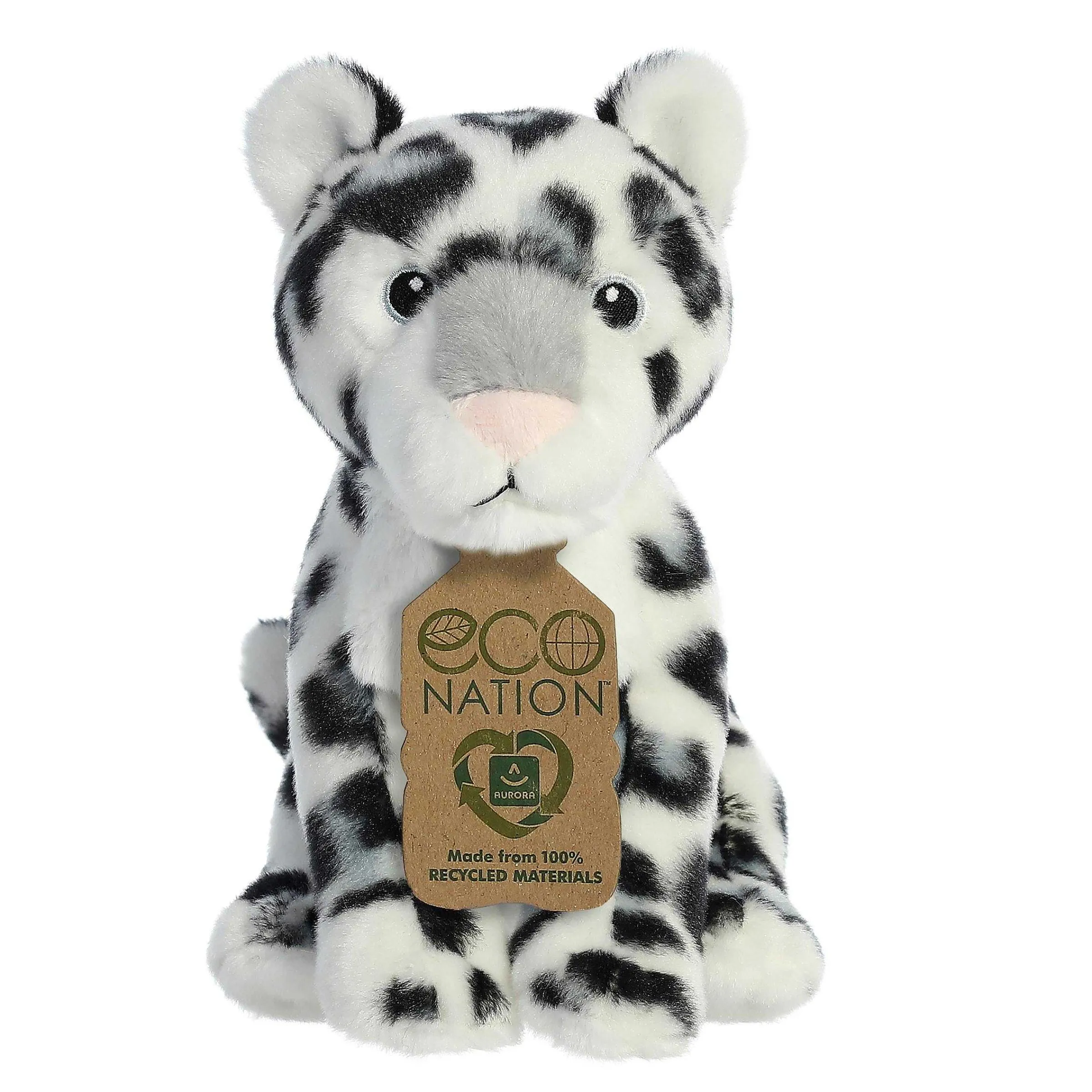 New - Eco Nation - 9" Snow Leopard Eco Nation