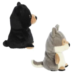 Outlet - Eco Nation - Reversible Eco Pairs - 6.5" Black Bear And Wolf New