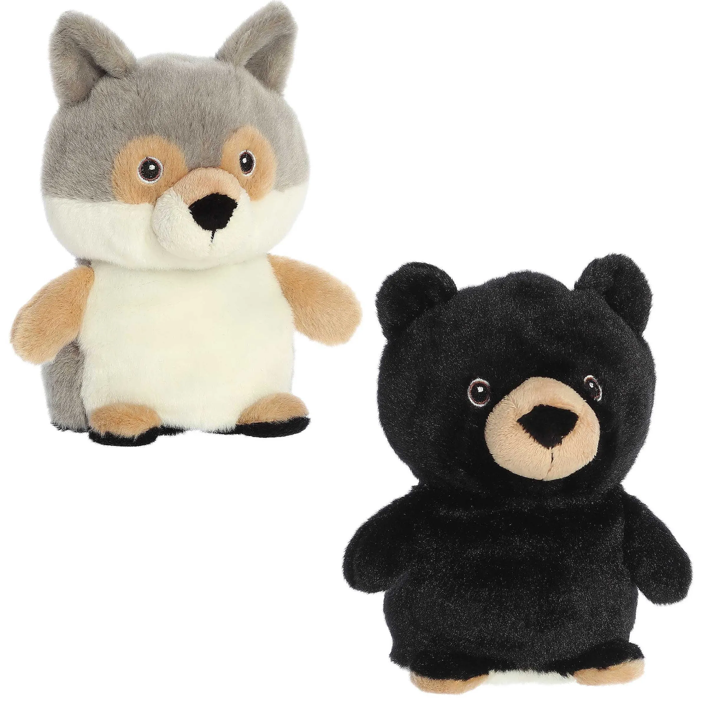 Outlet - Eco Nation - Reversible Eco Pairs - 6.5" Black Bear And Wolf New