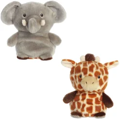 Fashion - Eco Nation - Reversible Eco Pairs - 6.5" Elephant And Giraffe New
