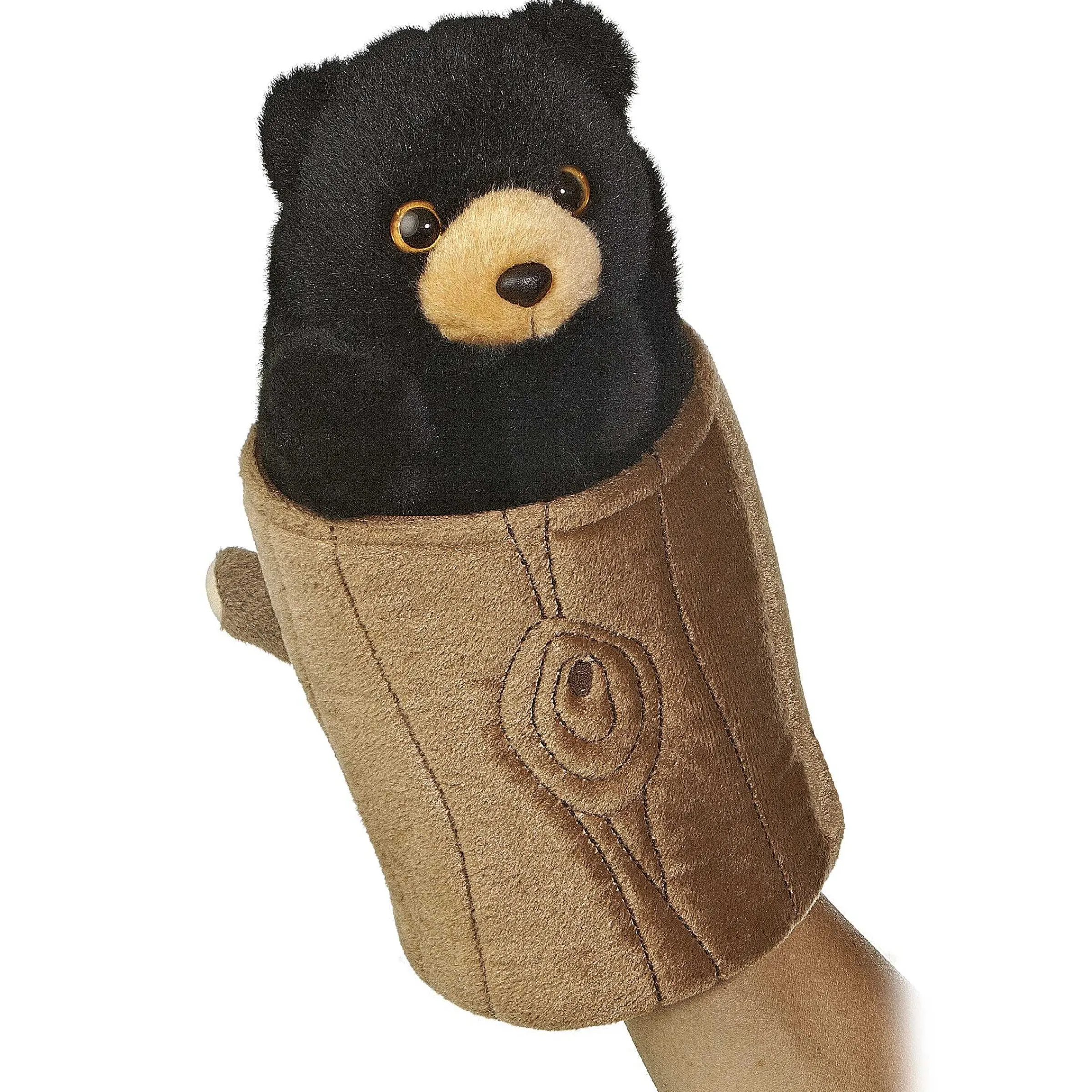 Sale - Hand Puppet - 10" Black Bear Pop Up Puppet Forest
