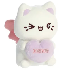 New Aurora® - Tasty Peach® - 7" Candy Heart Sitting Meowchi - White Tasty Peach®