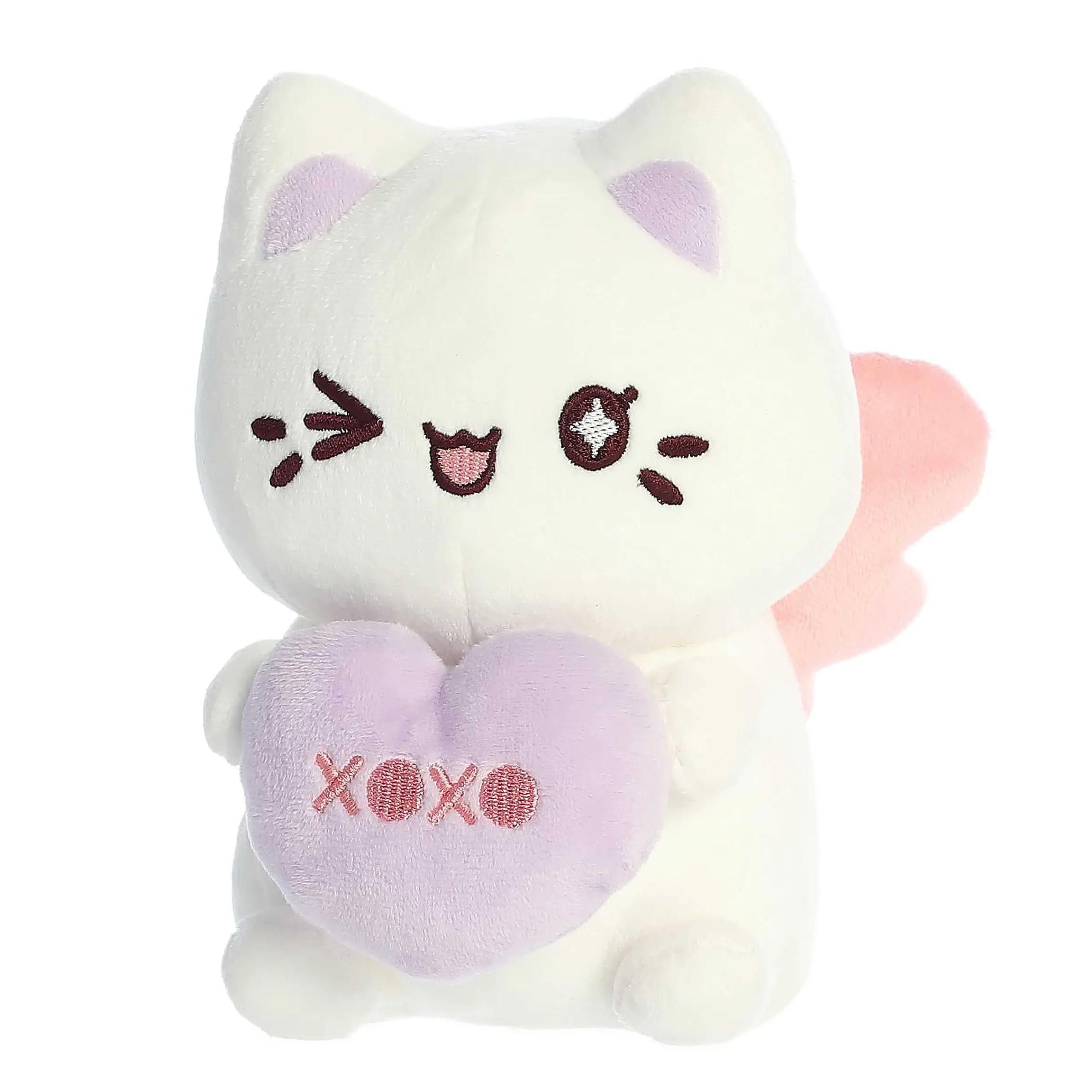 New Aurora® - Tasty Peach® - 7" Candy Heart Sitting Meowchi - White Tasty Peach®