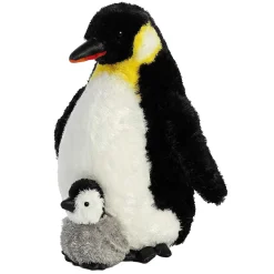 New - Wild Life - 12" Emperor Penguin With Baby Arctic